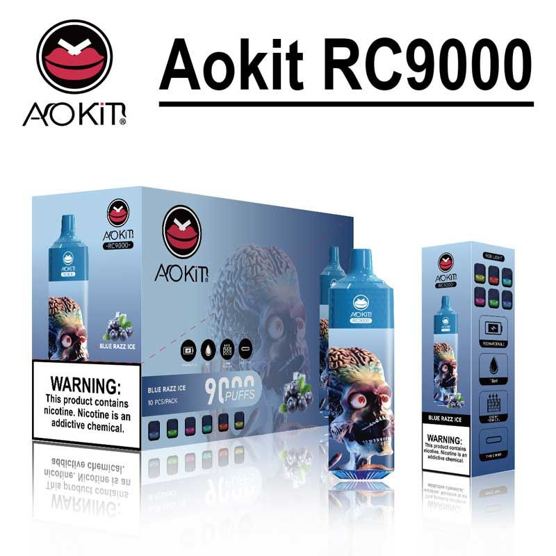 Aokit RC 9000 Puffs RGB Light mesh coil 0%2%3%5% nicotine disposable vape