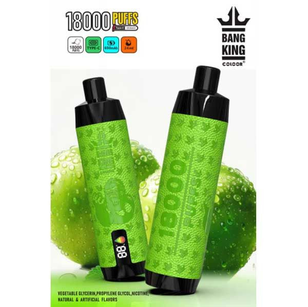 Bang King 18000 Puffs Mesh Coil 0%2%3%5% Nicotine Rechargeable E-cigarette  Disposable Vape