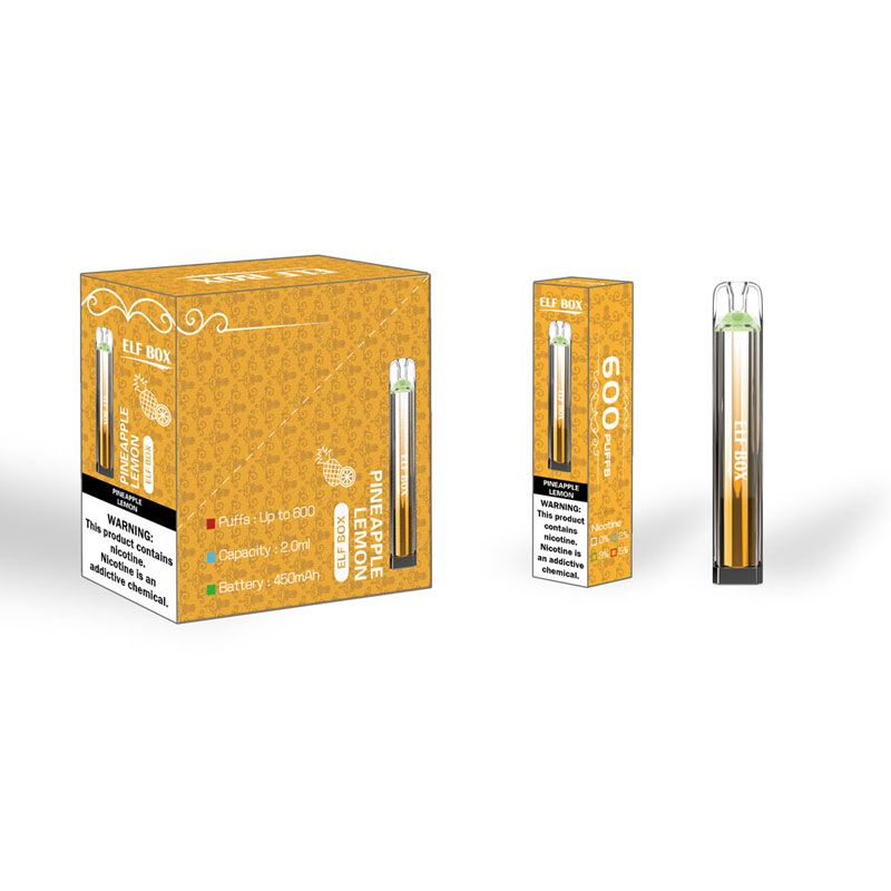 Elf Box Crystal 600 Puffs Mesh Coil 0%2%3%5% Nicotine Disposable Vape TPD Certificate Electronic Cigarette