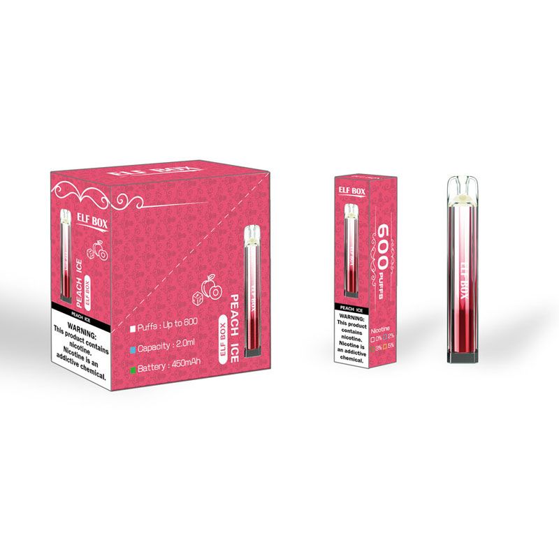 Elf Box Crystal 600 Puffs Mesh Coil 0%2%3%5% Nicotine Disposable Vape TPD Certificate Electronic Cigarette