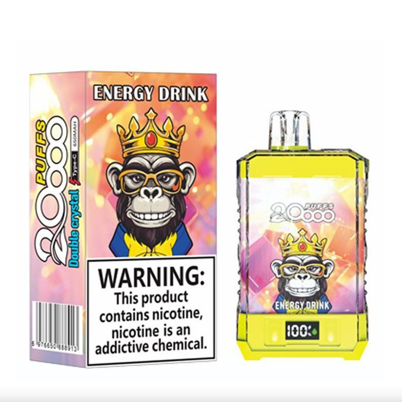 Bang King 20000 Crystal Disposable Vape 650mAh Type-C Charging 25 m Prefilled Pod With Battery And E Juice Indicator