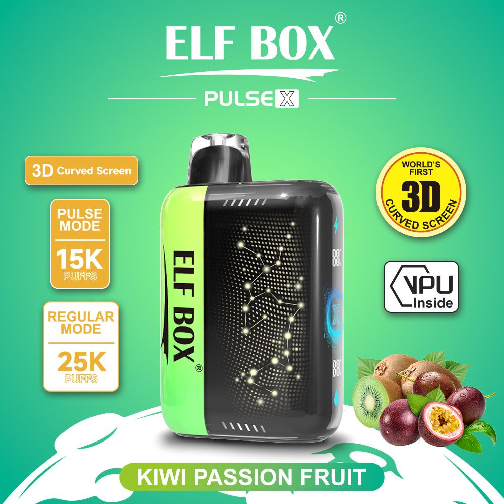 Elf Box Pulse X 25000 Puffs Dual Mesh Coil 0%2%3%5% Nicotine Salt Rechargeable Disposable Vape