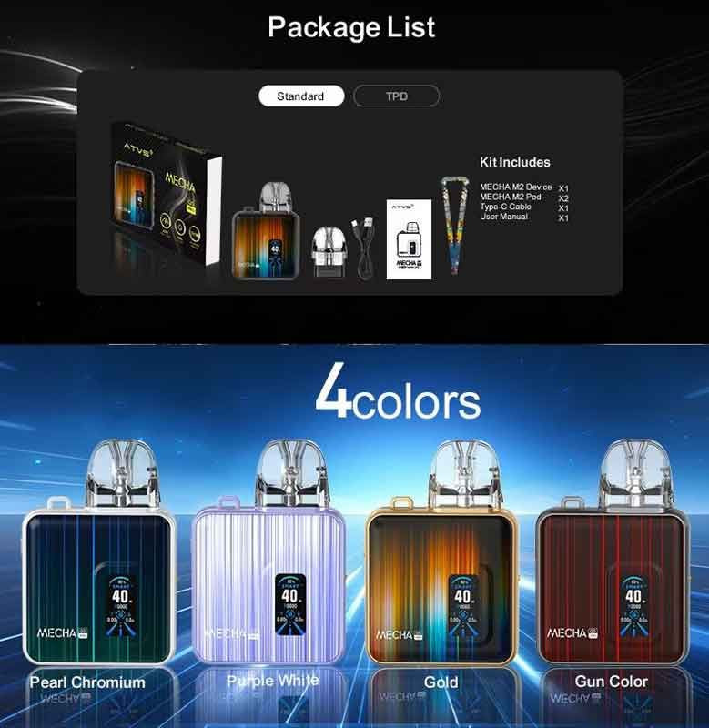 Atvs Atus New Arriving E Cigarette 900mAh Battery 40W Powerful Vape Starter Kit 100% No Leak Refillable Vape Pen Pod